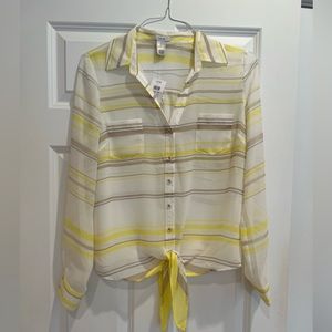 Cache size medium blouse with tie